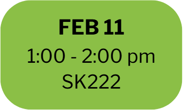 Feb 11
1:00 - 2:00 pm
SK222