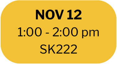 Nov 12
1:00 - 2:00 pm
SK222