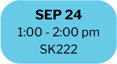 Sep 24
1:00 - 2:00 pm
SK222